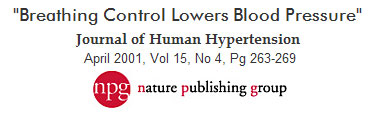 Journal of Human Hypertension: "Breathing Control Lowers Blood Pressure"
