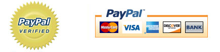 Pay by Paypal using any major credit card